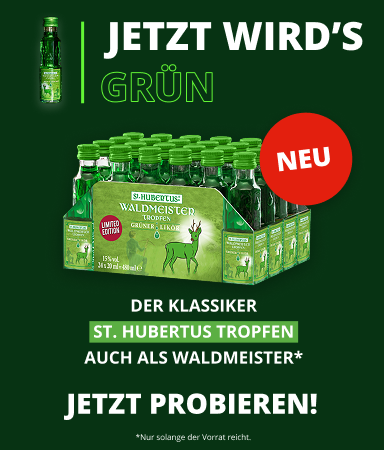 Jetzt NEU: St. Hubertus Tropfen - Waldmeister 