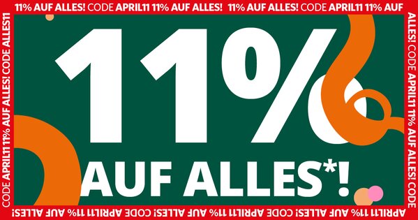 11% Rabatt auf alles